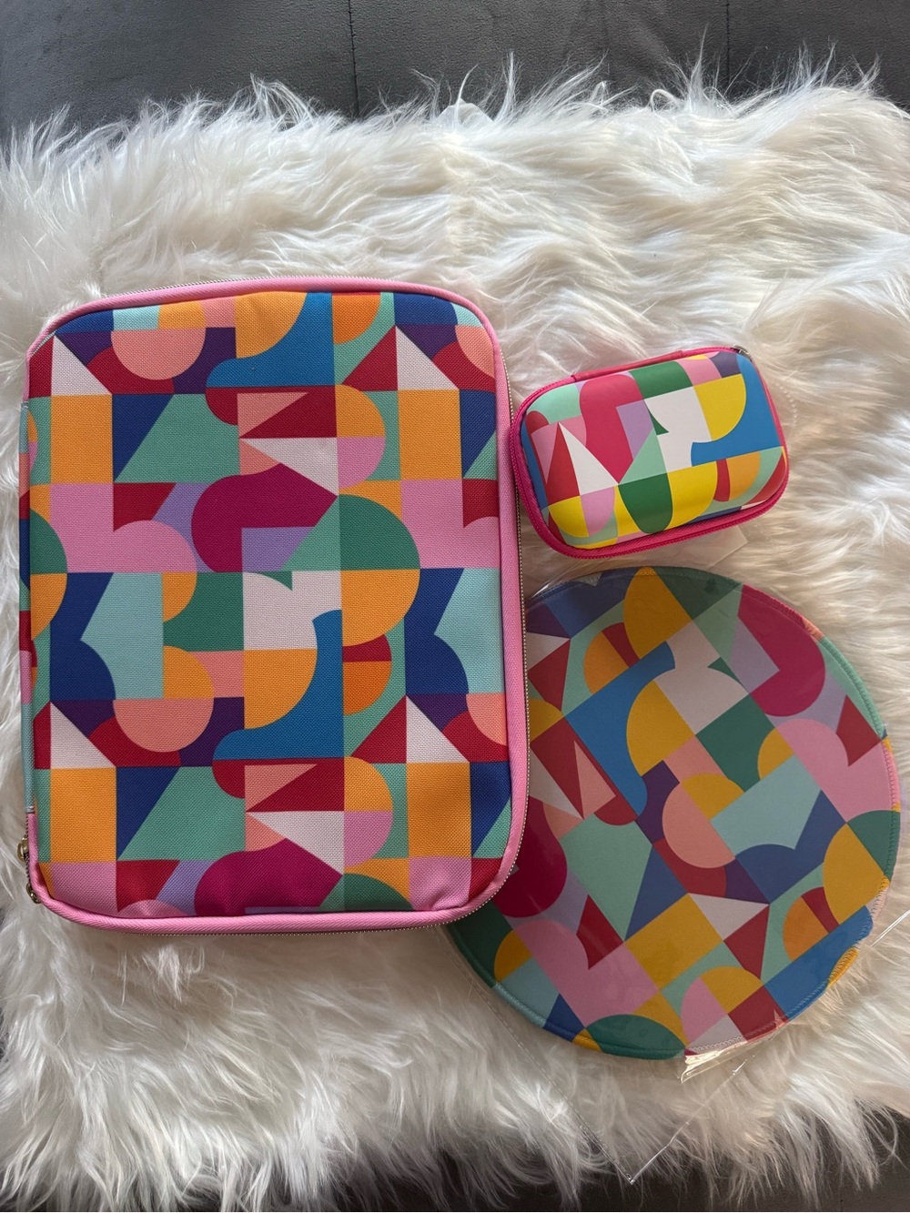 Geometic Workspace Bundle - tech case, mousepad and tablet case